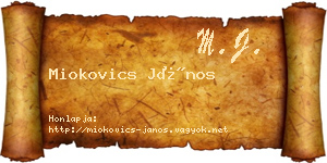 Miokovics János névjegykártya